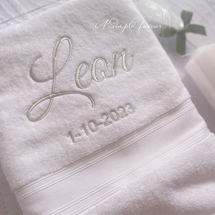 Embroidered Bath Towel
